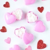 Easy Homemade Sugar Lip Scrub in Heart Containers for Valentine's Day