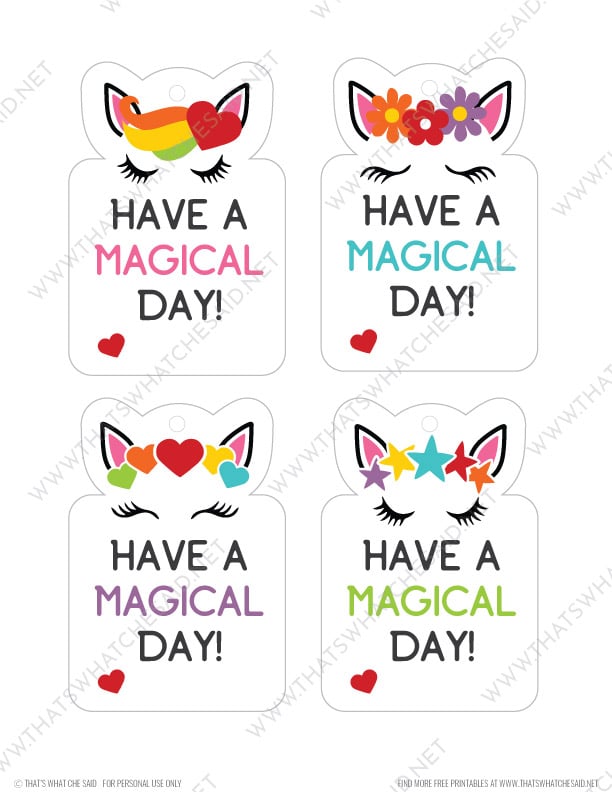 Watermarked visual of Printable Unicorn Valentine' sDay Cards