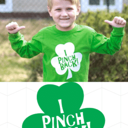 Pinterest Pin for I Pinch Back SVG design on a green shirt