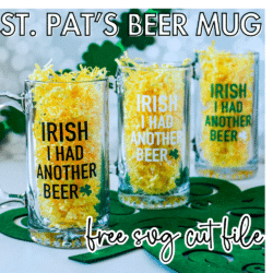 Irish beer mugs with svg design and words for social medi in square format