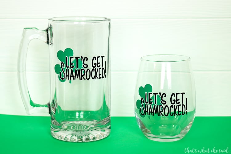 Let's Get Shamrocked SVG File for Mugs, Wine Glasses, Shirts and more