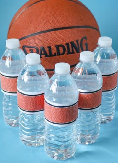 Basketball Water Bottle Labels 4-3 ratio