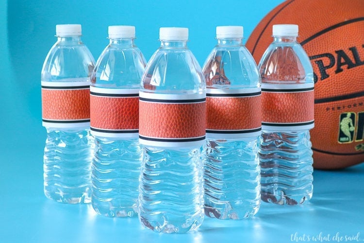 Water Bottle Labels for March Madness Tournament