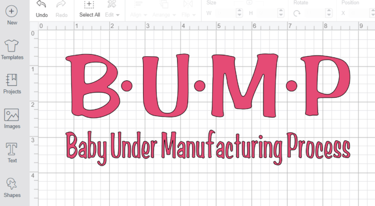 Bump Maternity Design on Cricut Design Space