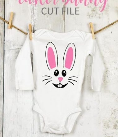 Easter Bunny Cut File use for an Easter Baby Onesie