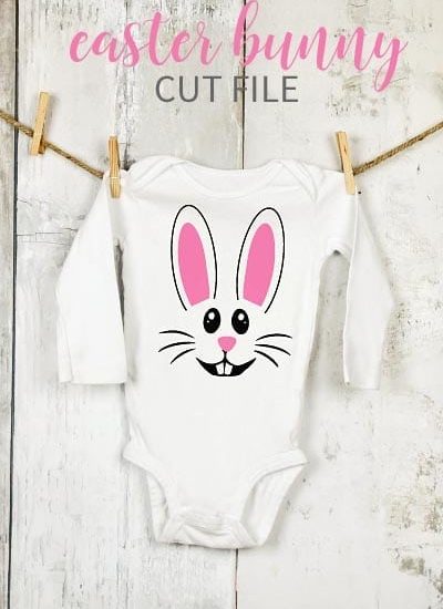 Easter Bunny Cut File use for an Easter Baby Onesie