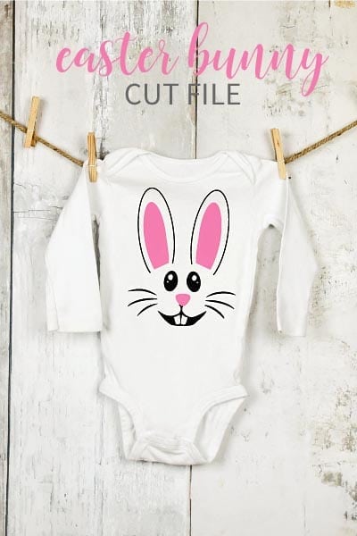 Easter Bunny Cut File use for an Easter Baby Onesie