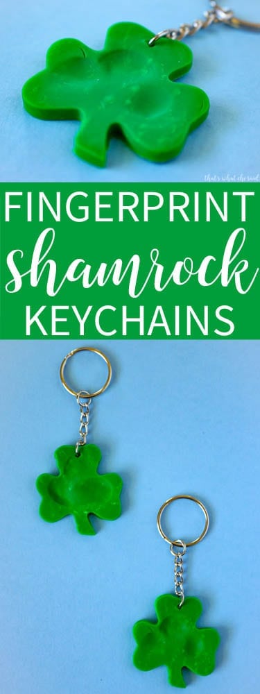 Keepsake Shamrock Fingerprint Key chains