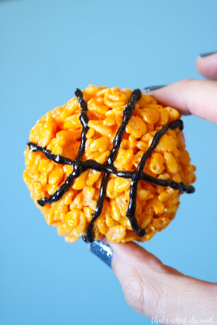 March Madness Basketball Rice Krispie Treats