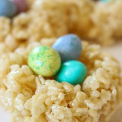 Nest Easter Rice Krispie Treats are perfect for a sweet treat or to adorn your table settings for your Easter Celebrations