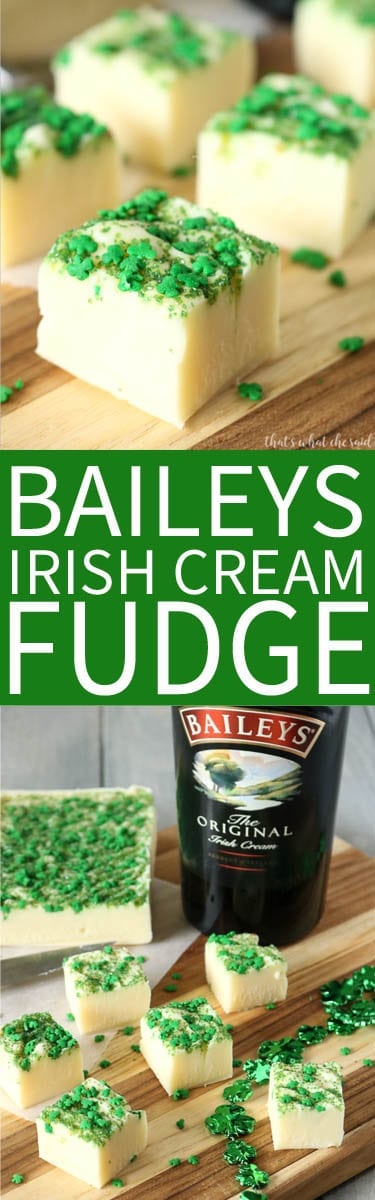 The Best Baileys Irish Cream Fudge Recipe! 4 ingredients and whips up in minutes! Try not to eat it all before it fully sets...I dare you!