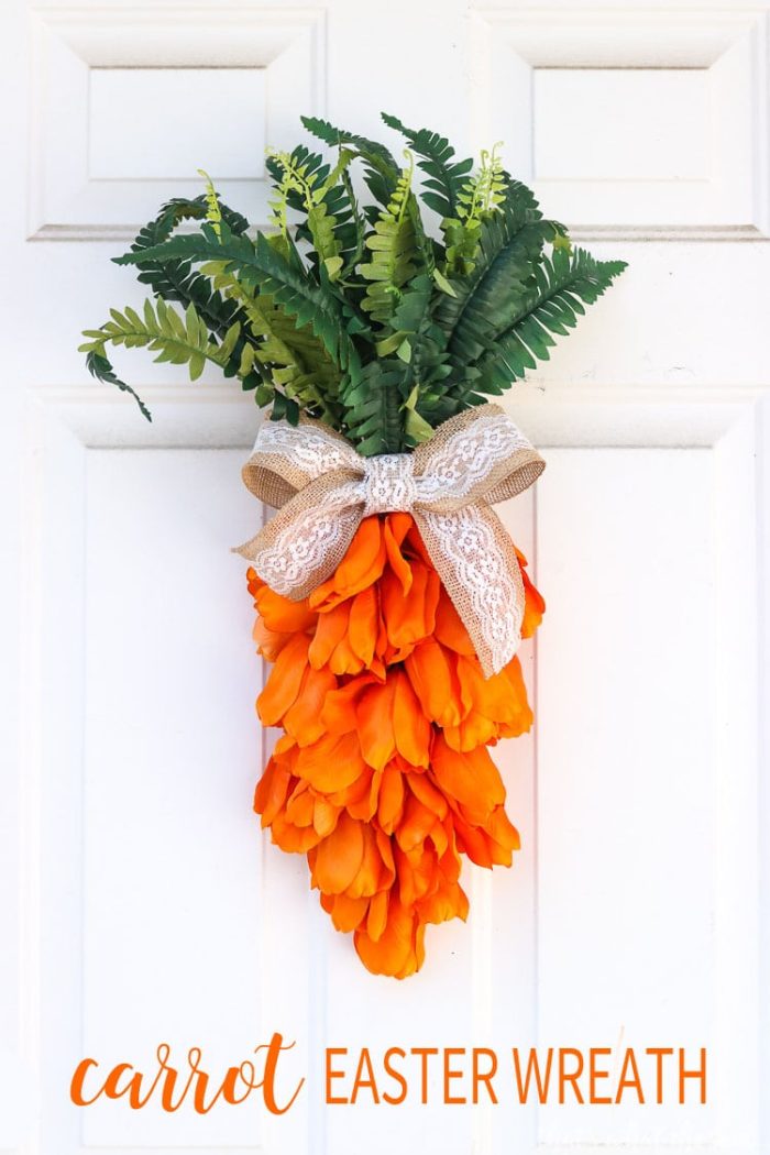 Easter Carrot Wreath Easter Carrot Door Hanger