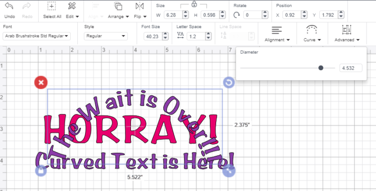 Create Curved Text in Cricut Design Space
