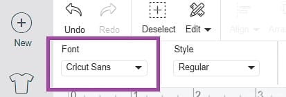 Select Font Drop down Menu from Font Edit Toolbar