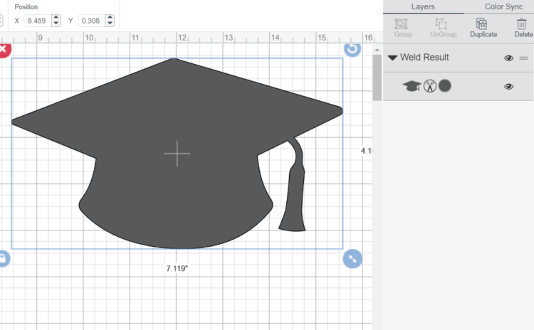 Weld All PIeces of design to Create Solid Silhouette Image