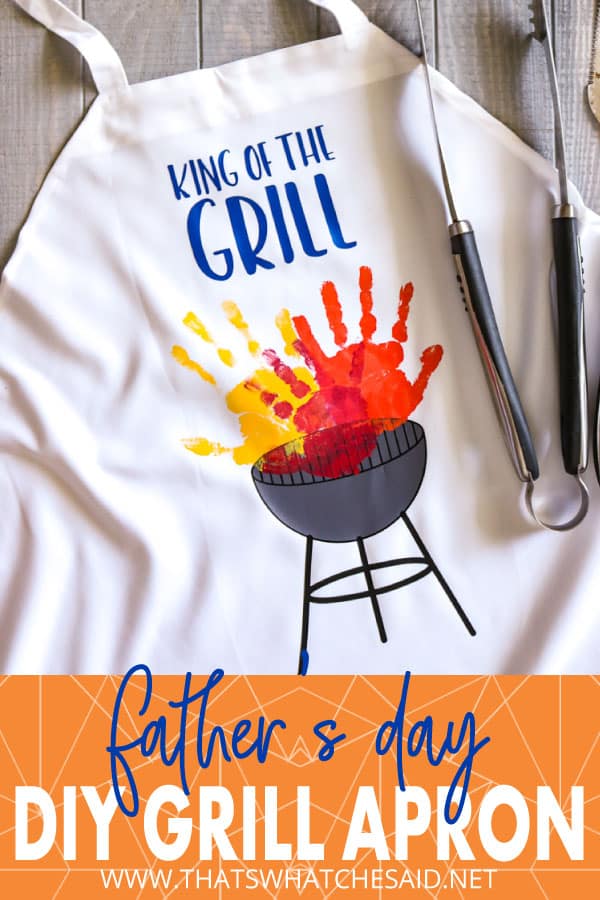 Father's Day King of the Grill DIY Handprint apron pin