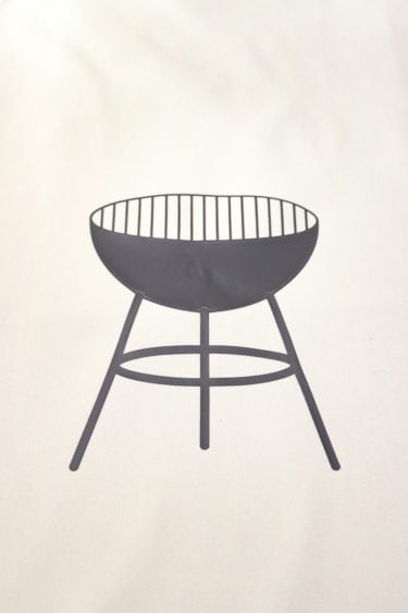 White Apron with solid color Grill Design