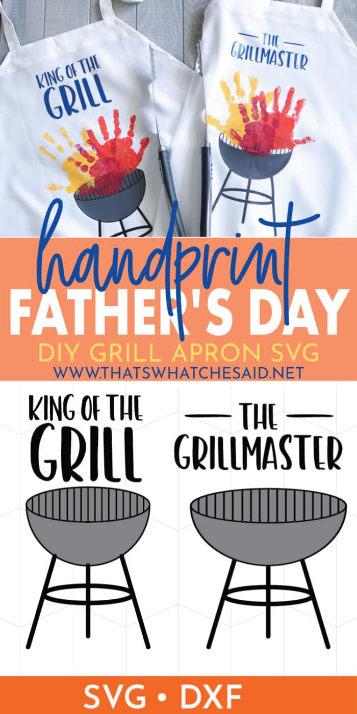 Father's Day King of the Grill DIY Handprint apron pin