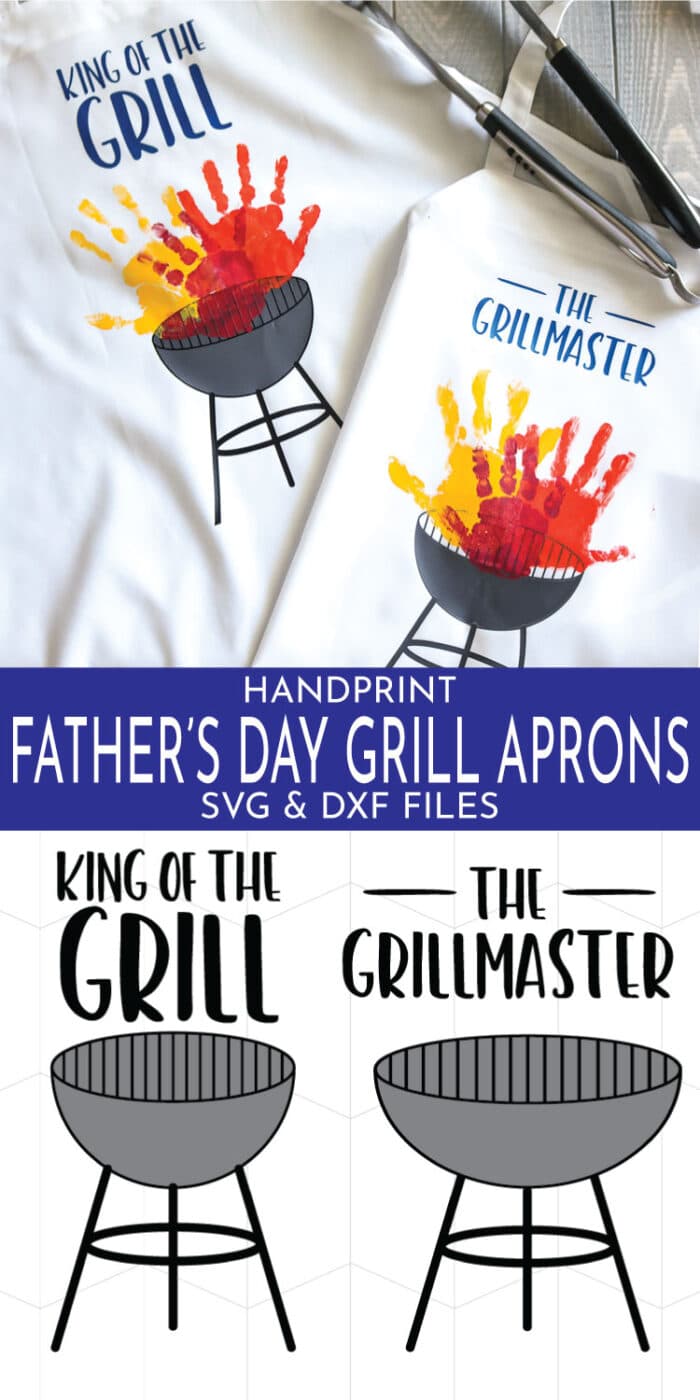 Father's Day Grill Handprint apron pin