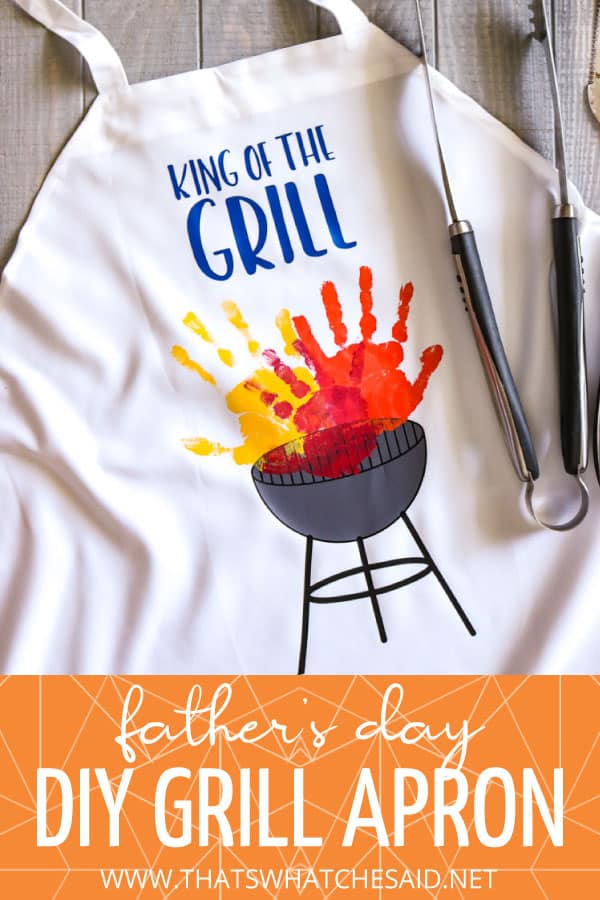Father's Day King of the Grill DIY Handprint apron pin