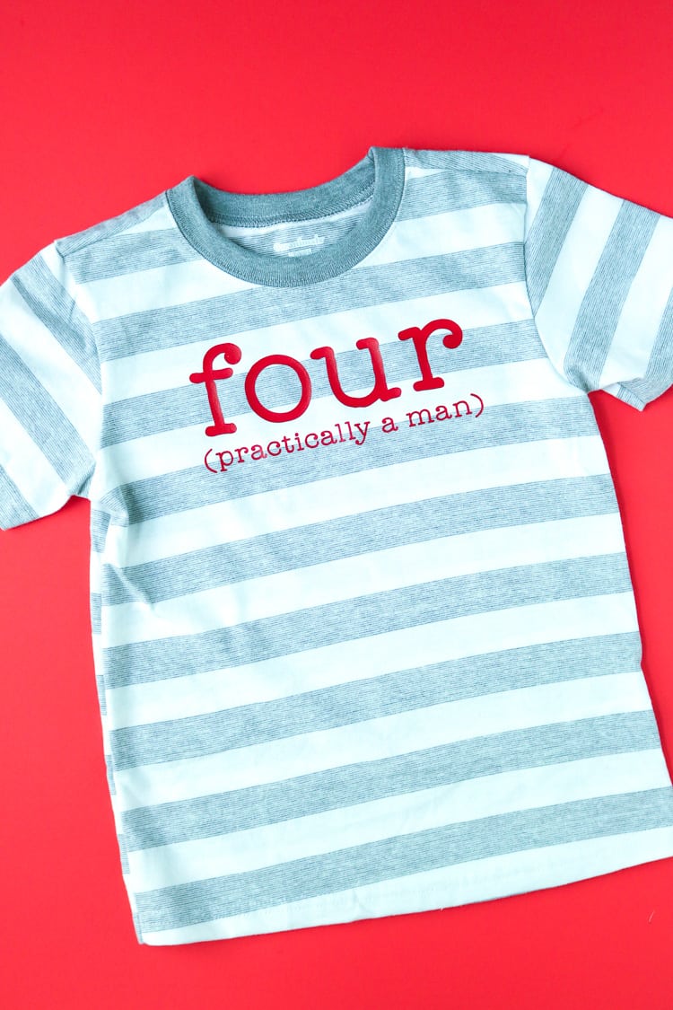 Birthday shirt for 4 year old boy that you can make with your cricut