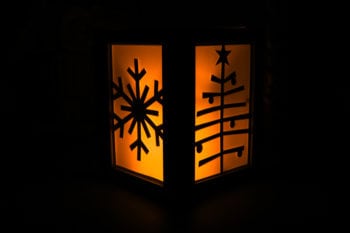 Seasonal Luminary Lit with LED Candle