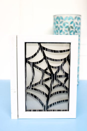 Spiderweb chipboard insert into Photo Luminary