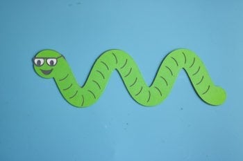 Paper Worm wearing glasses for first day of school