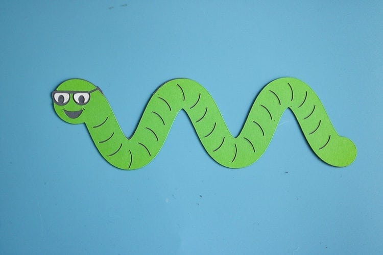 Paper Worm wearing glasses for first day of school