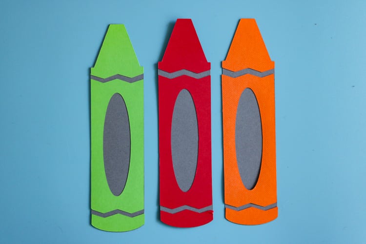 Paper Crayon Cut outs Green, Red & Orange