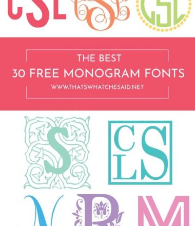 Download the BEST 30 FREE Monogram fonts and get your monogram on! Find out how to download and how to design your own monograms!