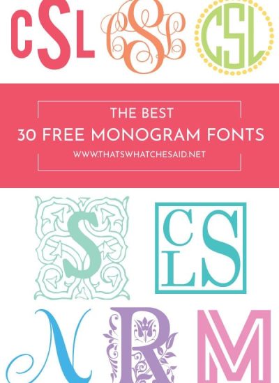 Download the BEST 30 FREE Monogram fonts and get your monogram on! Find out how to download and how to design your own monograms!