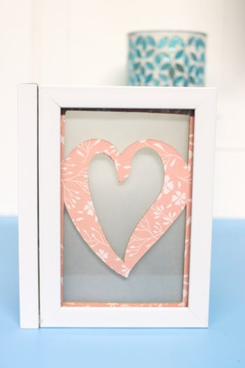 Heart chipboard insert into Photo Luminary