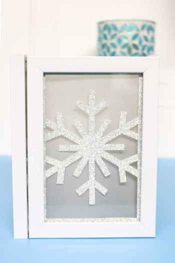 Snowflake chipboard insert into Photo Luminary