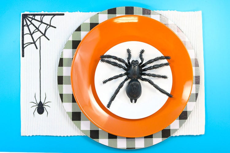 Halloween Place setting with spider placemat