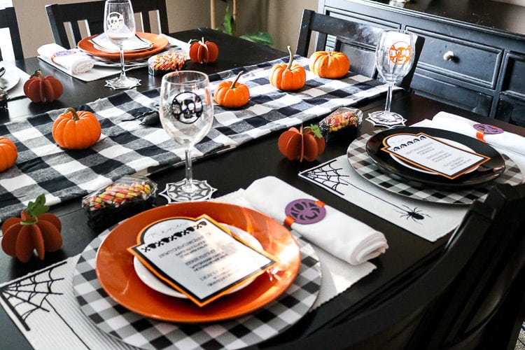 Halloween Table set with all project made with Cricut Maker