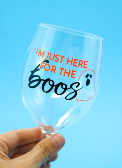 Wine Glass with Halloween Vinyl Decal