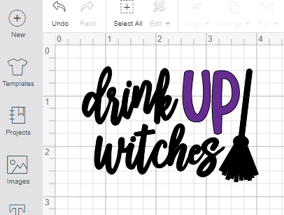 Screenshot of uploaded SVG into Cricut Design Space Software.