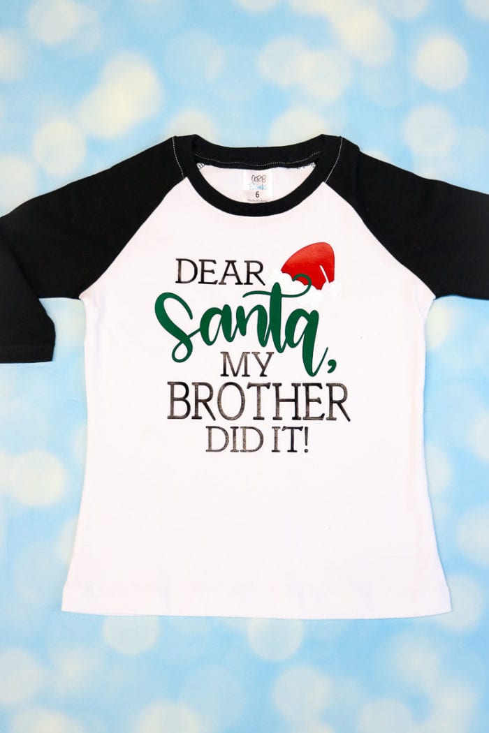 Dear Santa My Brother/Sister Did It PJ Shirt