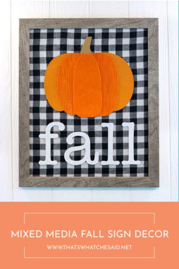 Indoor DIY Fall Decor - Pumpkin Sign Decor