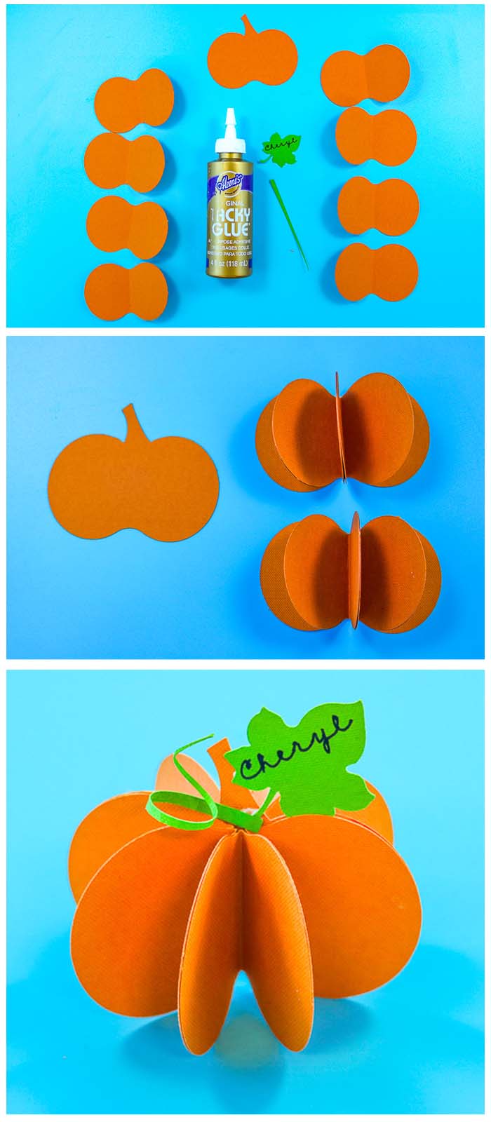 Pumpkin Place Cards Step by Step Instructions - Easy to make and perfect for Halloween through Thanksgiving