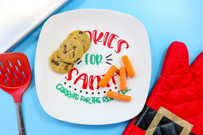 Cookies for Santa Plate with Cookies & Carrots on it