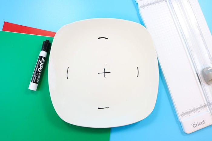 White plate with dry erase marks