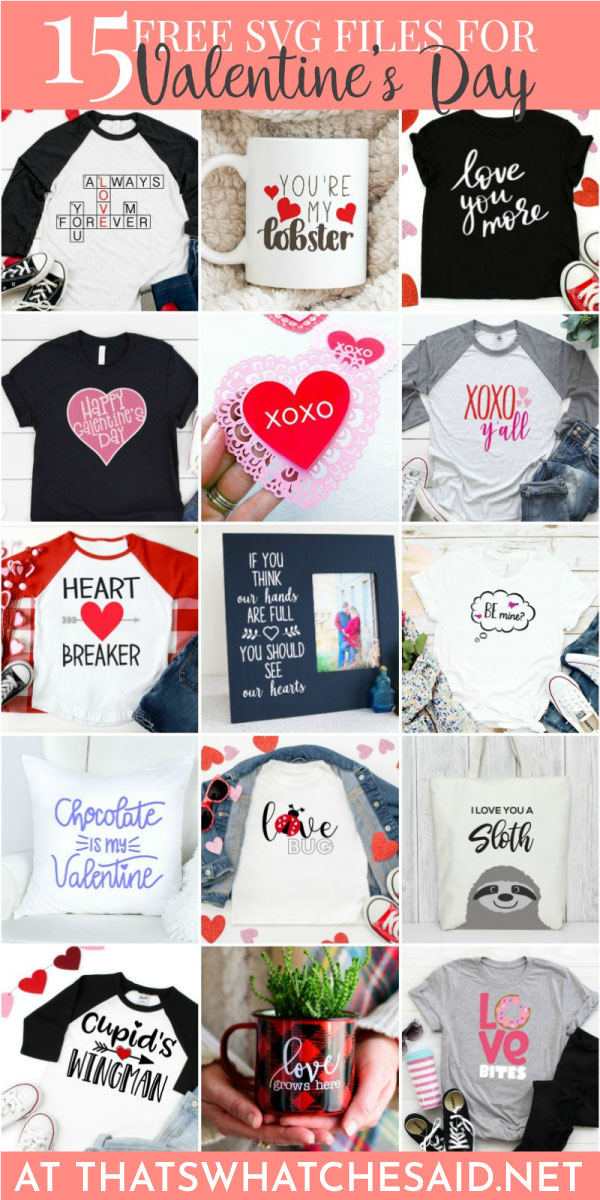 15 Valentine Free SVG files from 15 blogs