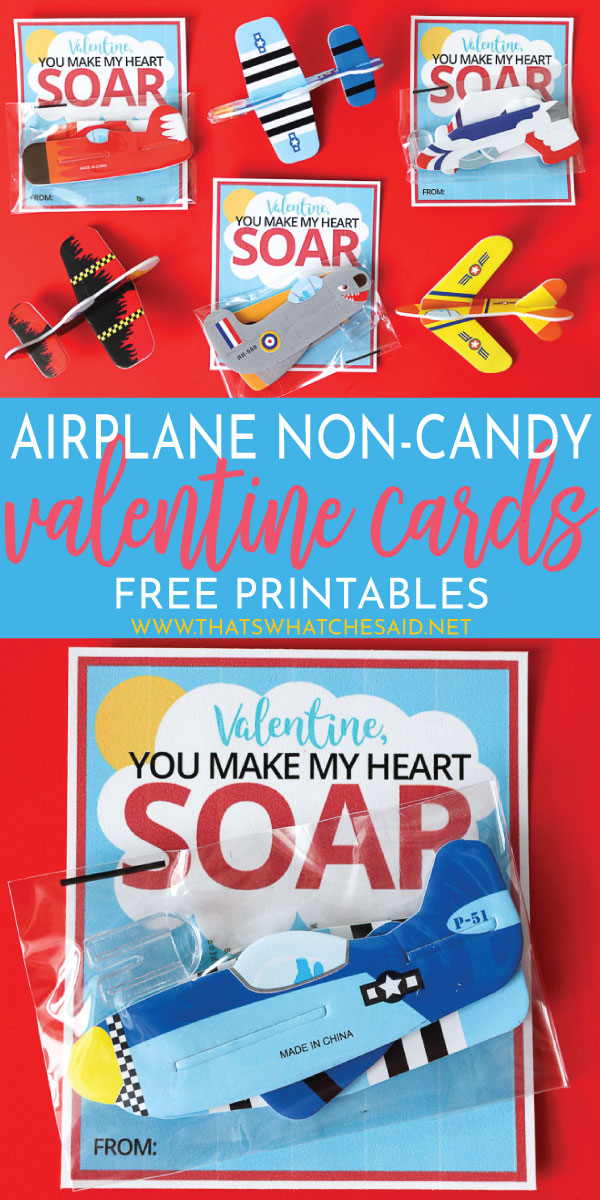 Airplane Valentine's Day Cards are the perfect non-candy Valentine idea! Print of the free download and whip these up in minutes! 