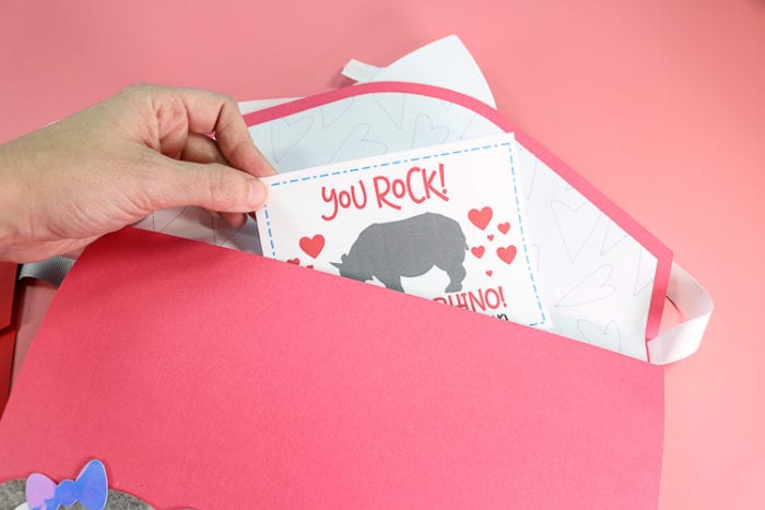 Inserting Valentines into the Envelope Valentine Box
