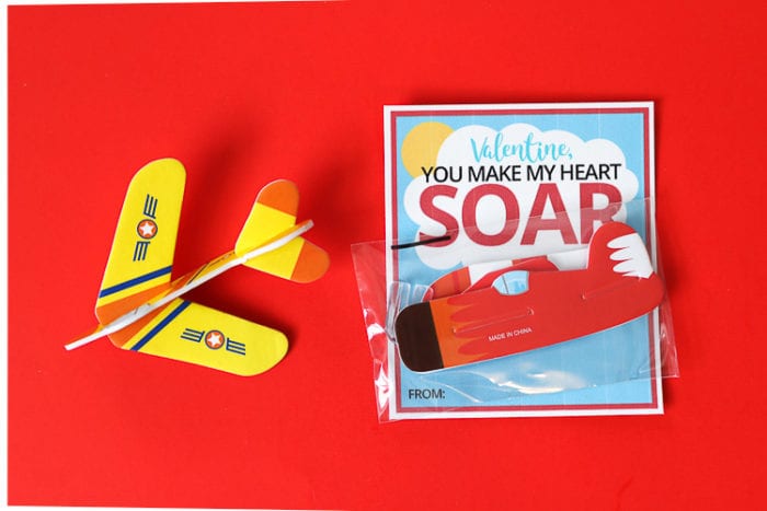 Non-Candy Airplane Valentine's Day Card