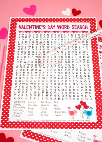 Valentine's Day Word Search