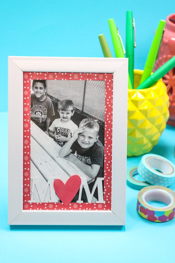 Mother's Day Frame staged on desk with pineapple pencil holder and washi tape