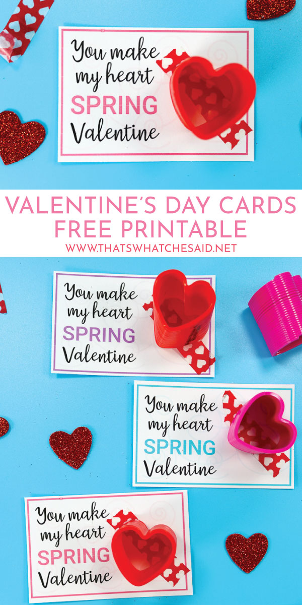 Pin image with wording for Printable Slinky Valentines